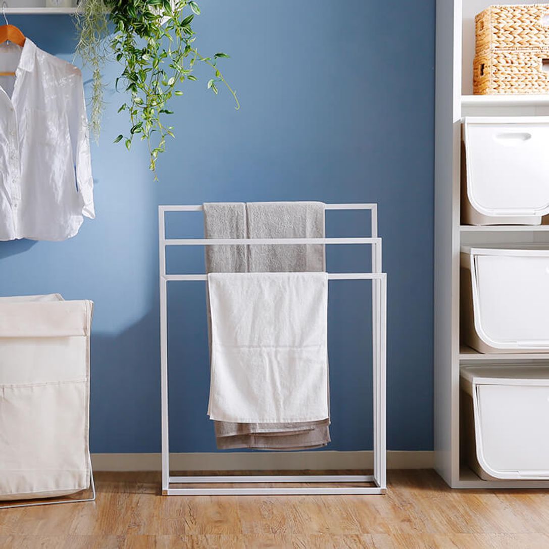 シンプルデザインのタオルハンガー 軽量コンパクト スチール製 幅65 公式 Lowya ロウヤ 家具 インテリアのオンライン通販