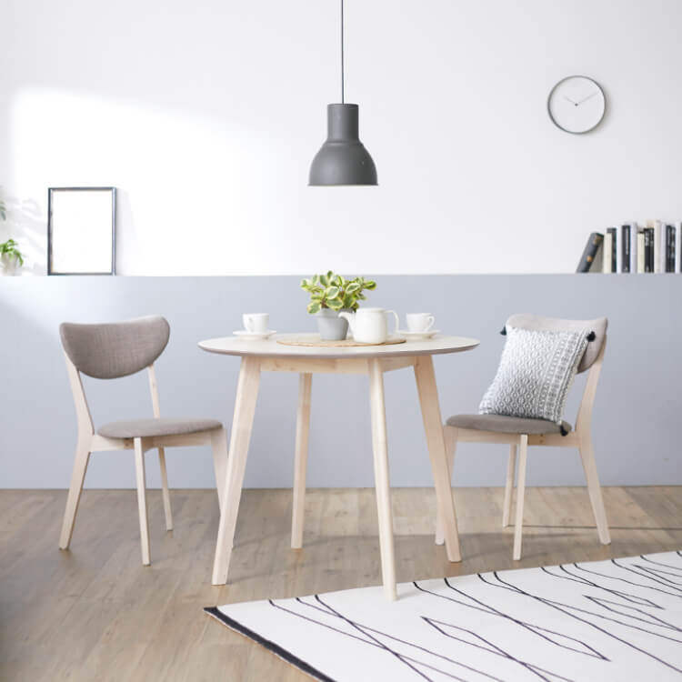 北欧風2人掛けダイニングテーブルセット(3点) 丸テーブル⁄壁付けタイプ[幅90] | 公式LOWYA(ロウヤ) 家具・インテリアのオンライン通販