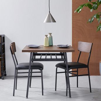 カフェ風ダイニングテーブルセット2人掛け(ブラウン/ナチュラル+  