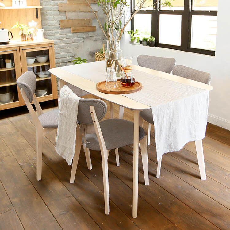 ダイニングテーブルセット 4人掛け ウォルナット ダークネイビー ホワイト グレー ホワイト ライトグレー 北欧ナチュラル 天然木使用 幅140 公式 Lowya ロウヤ 家具 インテリアのオンライン通販