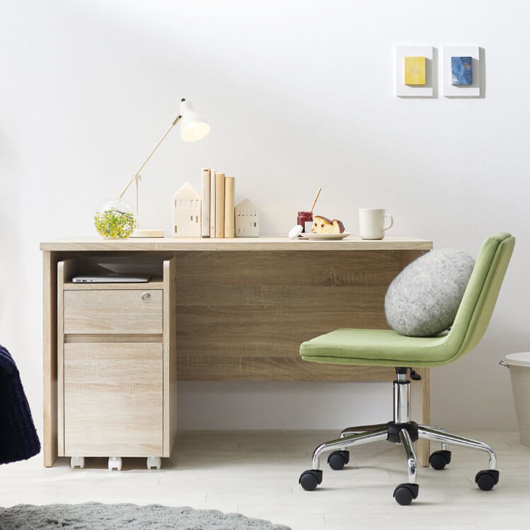 北欧風パソコンデスク2点セット ホワイト オーク ホワイト 収納たっぷりのチェスト付き 幅1 公式 Lowya ロウヤ 家具 インテリアのオンライン通販