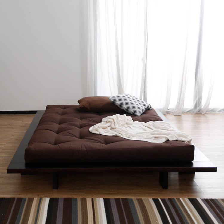 UtilityfactoryZINUS 布張り ベッドフレーム ダブル Lottie Upholstered Platform ダークグレー 木製 すのこ 静音 布張り 耐久性 通気性 ベッド