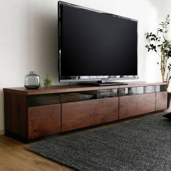 完成品】国産ローテレビ台(ウォルナット/オーク)60型対応・天然木使用 
