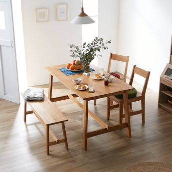 ナチュラル 木製 鬱陶しく ダイニング5点セット【9650046】