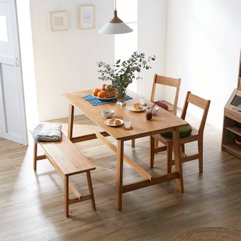 ダイニングセット 4点5点セット 幅140cm 木製 天然木 オーク オイル  