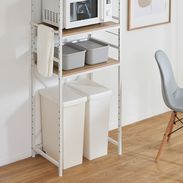 キッチン収納　キッチンラック　可動式棚　LOWYA LOWYA（ロウヤ） 食器棚 おしゃれ 幅90cm コンセント付き レンジ台