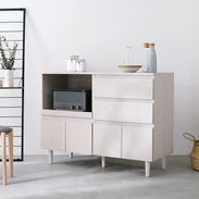 大人気商品】引出しタイプの食器棚・レンジ台で大容量収納(ホワイト