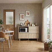 大人気商品】引出しタイプの食器棚・レンジ台で大容量収納(ホワイト