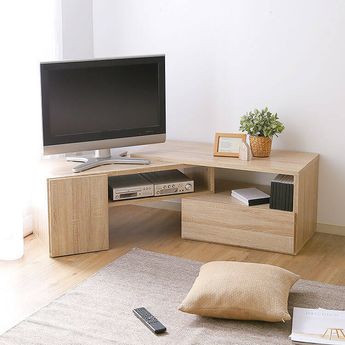 コーナー伸縮テレビ台 木製タイプの角度調整可能(ヴィンテージ コーナー伸縮テレビ台 木製タイプの角度調整可能(ヴィンテージ