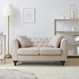 ヴィンテージ クラシック クリーム色 ソファ 2人掛け ソファー,ソファ,2人掛け,2人掛けソファ,コンパクト,リビング,おしゃれ