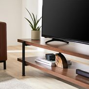 インダストリアル調がおしゃれなローテレビ台(ウォルナット)32型対応