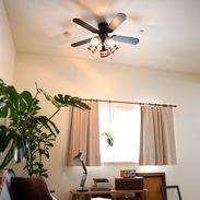 LOWYA [5灯] シーリングファンライト リバーシブル リモコン付き LEDシーリングファンライト（5灯/ブラック×ブラウン）リバーシブル