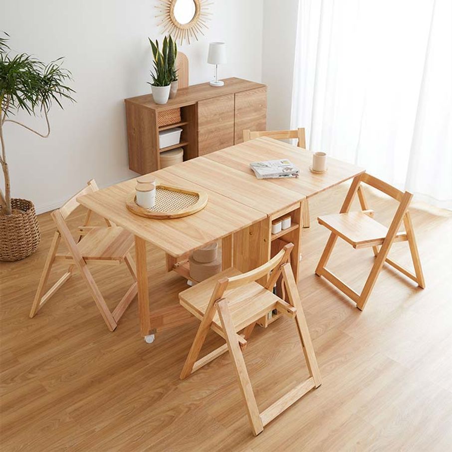 【本日特価】 27.収納型 アンティーク 家具 木製 丸椅子 折り畳み ダイニングセット ダイニングテーブル