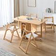 【kdw367】LOWYA 木製折りたたみダイニングテーブルセット フライター / 折りたたみテーブル5点セット (幅34〜) | ダイニング