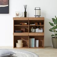 幅90] ディスプレイラック ヴィンテージ風 フラップ扉 収納棚 | 【公式