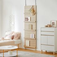 突っ張り棚(幅60/80cm) 伸縮式の突っ張りラック 本棚 壁面収納