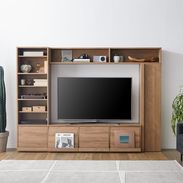 テレビ台　ライトブラウン　大容量収納　テレビ　収納 テレビ台180cm ウォルナットブラウン 60インチ対応 壁掛け機能 壁面