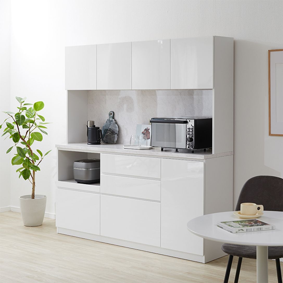 食器棚(幅180cm) 収納機能が豊富な国産キッチンボード 開梱設置無料 