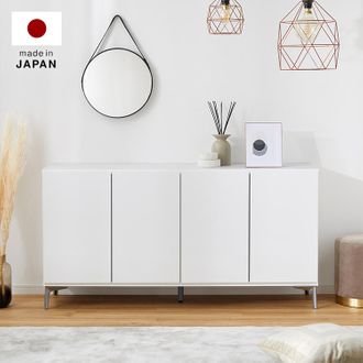 LOWYA サイドボード 収納棚 キャビネット 120cm 半完成品