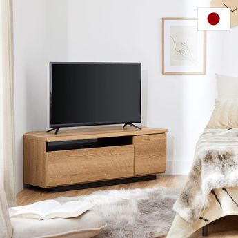 テレビ台　木目調　100cm 日本製コーナーテレビ台(幅100cm) 収納付きテレビボード 木製