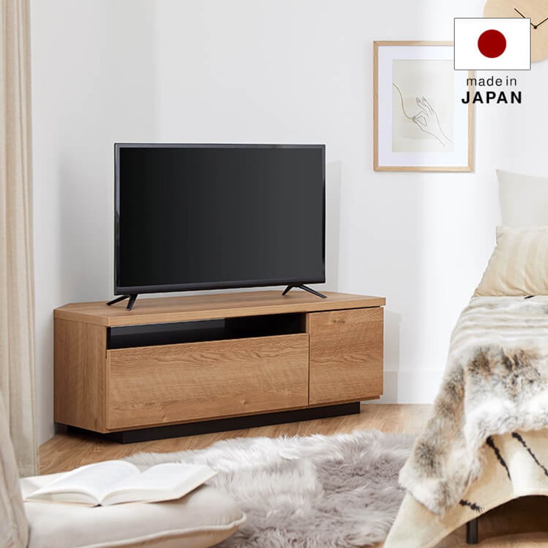 日本製コーナーテレビ台(幅100cm) 収納付きテレビボード 木製 | 【公式
