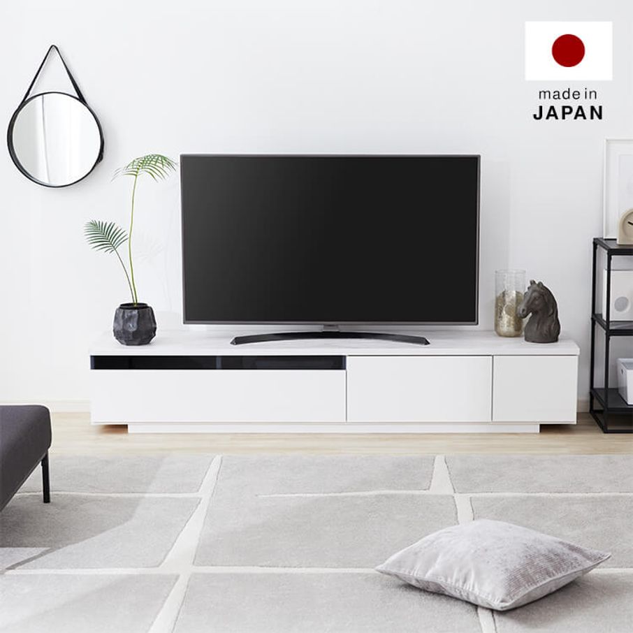 ローテレビ台(幅200cm) 日本製 大理石柄 収納・コード穴付き 完成品 | 【公式】LOWYA(ロウヤ) 家具・インテリアのオンライン通販