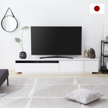 ローテレビ台(幅200cm) 日本製 大理石柄 収納・コード穴付き ローテレビ台(幅200cm) 日本製 大理石柄 収納・コード穴付き