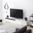 ローテレビ台(幅200cm) 日本製 大理石柄 収納・コード穴付き 完成品 