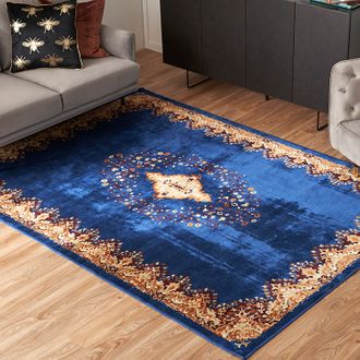 KARE カーペット(幅240cm) ラグマット ブルーモーション ビスコース