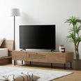 テレビ台(幅140cm) ラタン調 木目 スチール脚 | 【公式】LOWYA