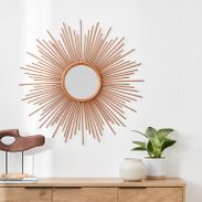 ROOM ESSENCE 壁掛けミラー(幅80cm) 円形 太陽型 スチール | 【公式