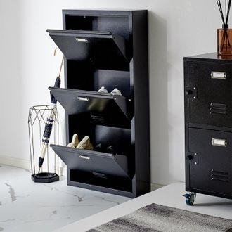 ROOM ESSENCE シューズラック(幅75cm) ヴィンテージ調キャビネット