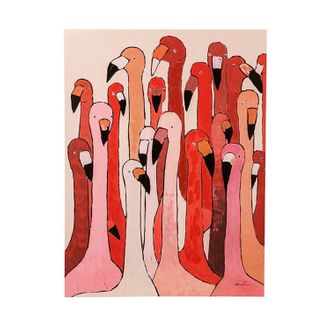 KARE フラミンゴミーティング(120×90cm) アートパネル インテリア絵画 