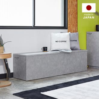 NO COFFEE ベンチ（幅150cm）収納付きでコンクリート柄の