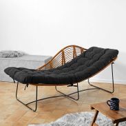 ラタン　ラブソファ ラブチェア ラタン 2人掛け 座面高43cm クッション付 Breeze