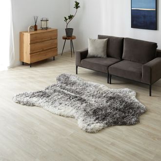 LOWYA シャギーラグ ベージュ 185 M 正方形ラグ シャギーラグ 3サイズ