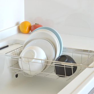 水切りラック 水切りカゴ スライド・置き2WAYタイプ ステンレス [幅41