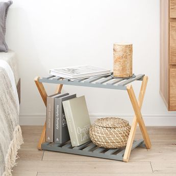 フォールディング ウッドラック リム 2段 インテリア雑貨 生活雑貨