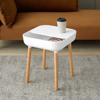 LOWYA サイドテーブル サイドテーブル ラタン調 丸テーブル UP TOWN FURNITURE