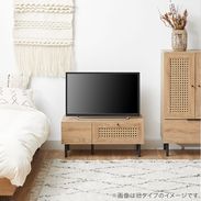 フィナント / テレビ台 (幅80) | ラタン調 スチール脚|ローボード