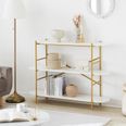 ホワイト×ゴールドがおしゃれなオープンシェルフ 3段[幅120] | 【公式