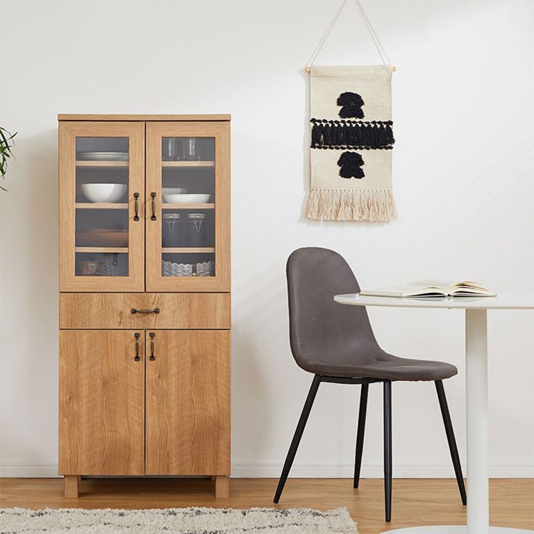 ☆しっかりとした木製食器棚 おやこ鹿の家具 - 収納家具