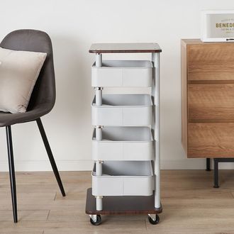【ゆきまつり】LOWYA キッチンワゴン LOWYA（ロウヤ） キッチンワゴン キャスター付き おしゃれ 収納 3段