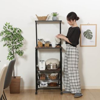 レンジ台 キッチンワゴン キャスター付きワゴン [幅51.5 レンジ台 キッチンワゴン キャスター付きワゴン [幅51.5