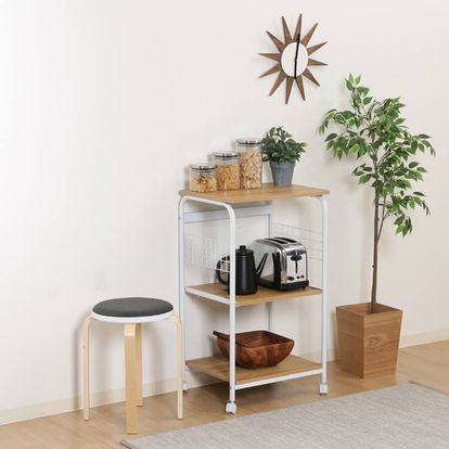 バタフライワゴン　スツール Amazon.co.jp: バタフライワゴン キャスター付き キッチンワゴン 天板