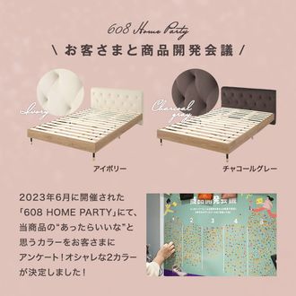 セミダブル] ベルベット調ヘッドボード 木目調ベッドフレーム 単品or