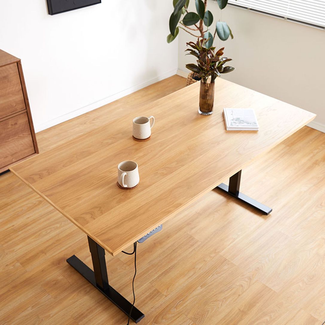 電動昇降式テーブル リビングテーブル ダイニングテーブル 木製 [幅155