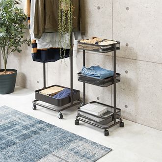 大人気品★【LOWYA】キッチンワゴン　収納　組立済み Amazon.co.jp: LOWYA ロウヤ キッチンワゴン スチール