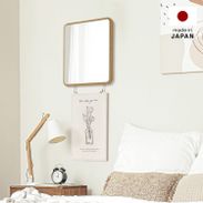 ウォールミラー 正方形 木目調フレーム 壁掛け収納 [35×35] | 【公式