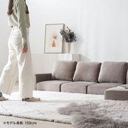 フロアソファ 4～5人掛けコーナーソファ 背面テーブル 収納付き